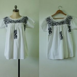 vintage oxacana top | white embroidered tunic